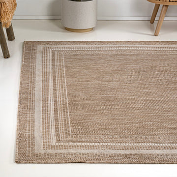 Lido Traditional Casual Pinstripe Border Area Rug